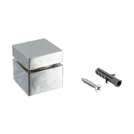 OUTWATER Square Standoff, 1-1/4 in Sq Sz, Square Shape, Steel Chrome 3P1.56.00883